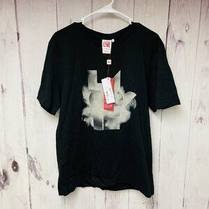 Lacoste Live Black Shirt Size 6 Large Spell Out Short Sleeve